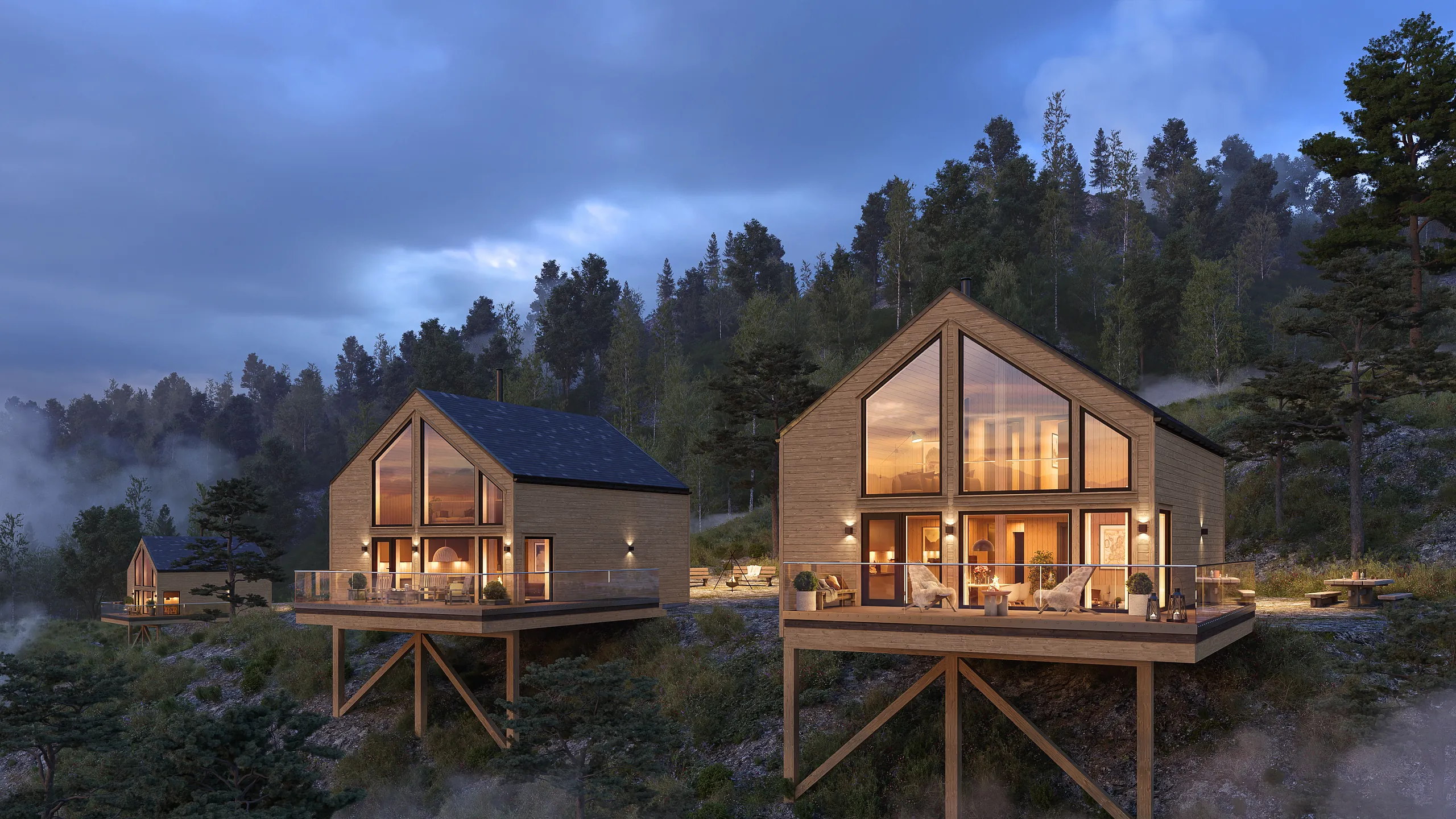 Bustadhus eksteriør, nybygg