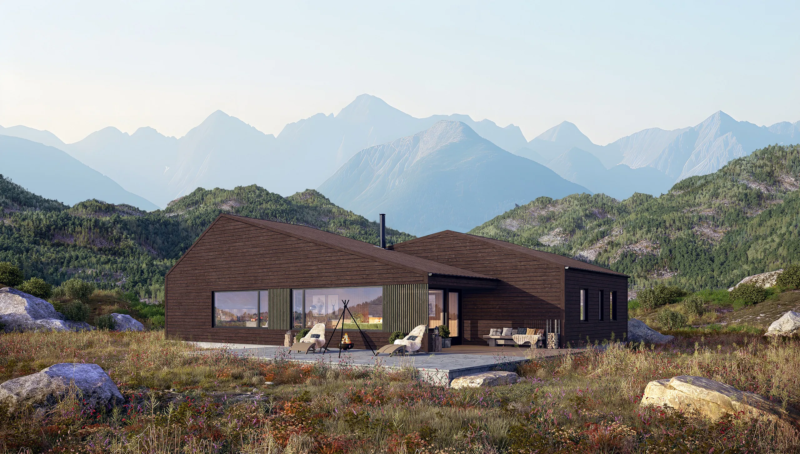 Nybygd bustadhus, eksteriør